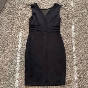 Black mesh details dress